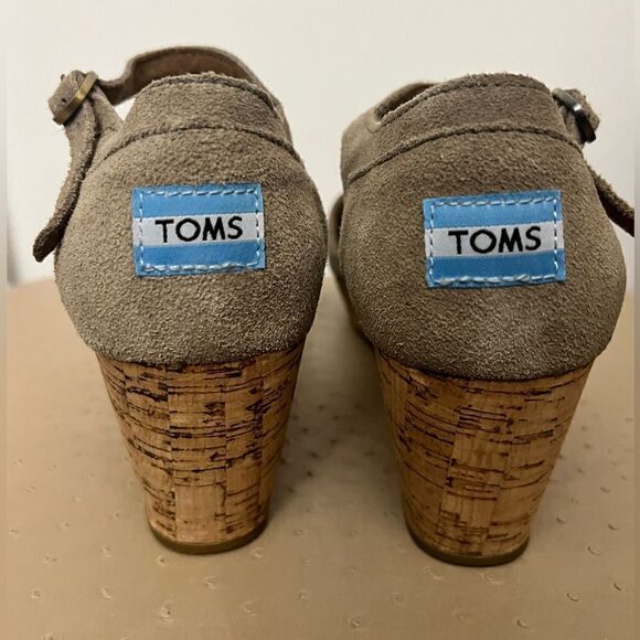 Toms Espadrille Wedges Nude - Picture 4 of 7